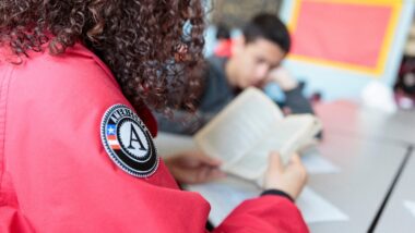 City Year AmeriCorps member service volunteer teaching