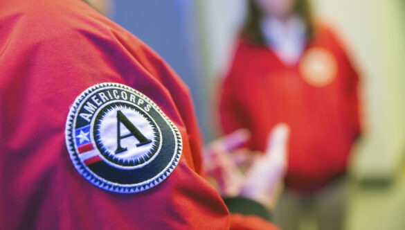 City Year AmeriCorps red jacket