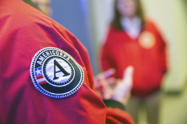 City Year AmeriCorps red jacket