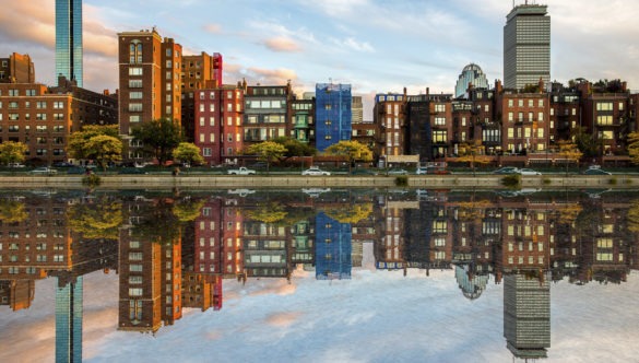 view of boston from the Charles River