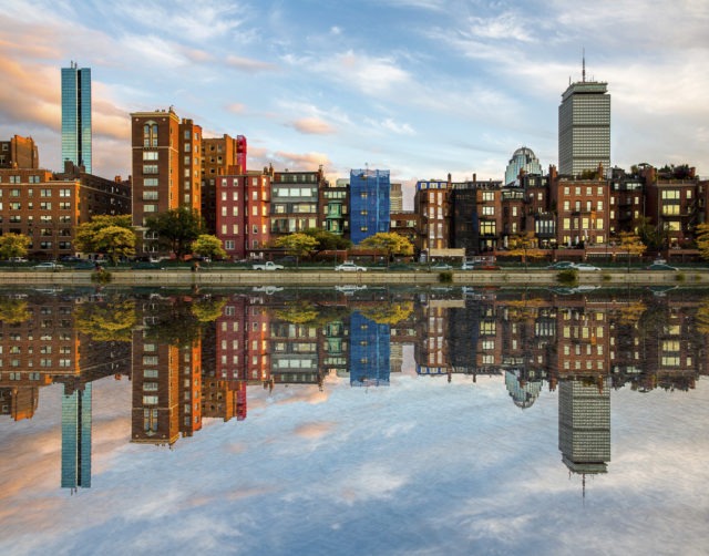 view of boston from the Charles River