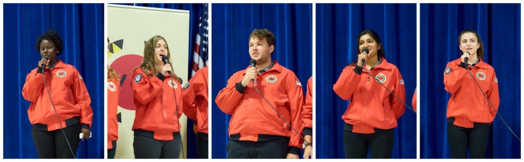 AmeriCorps members present their "I Serve" statements