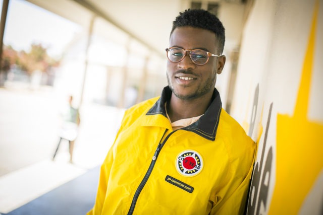 A City Year AmeriCorps member at school.