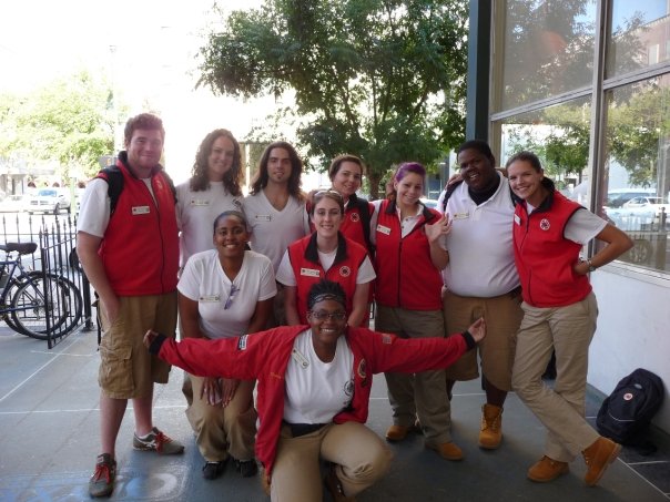 Carolyn Sonnier, CIty Year Baton Rouge alum, is pictured (center) with her teammates