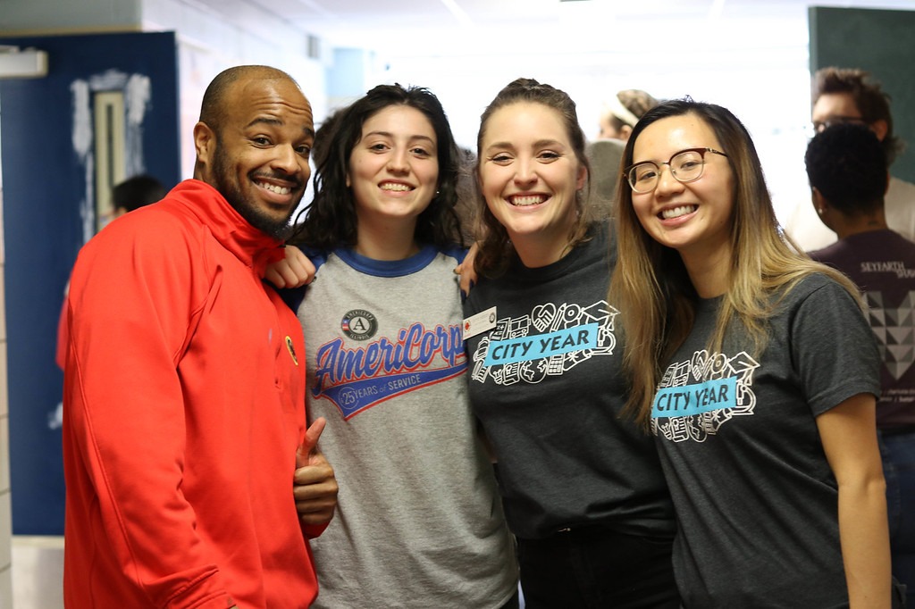 Volunteers posing for a picture