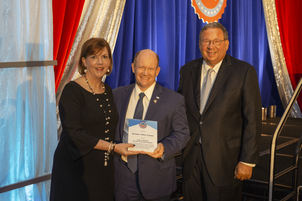 Sen. Chris Coons receives the John S. McCain Service to Country Award