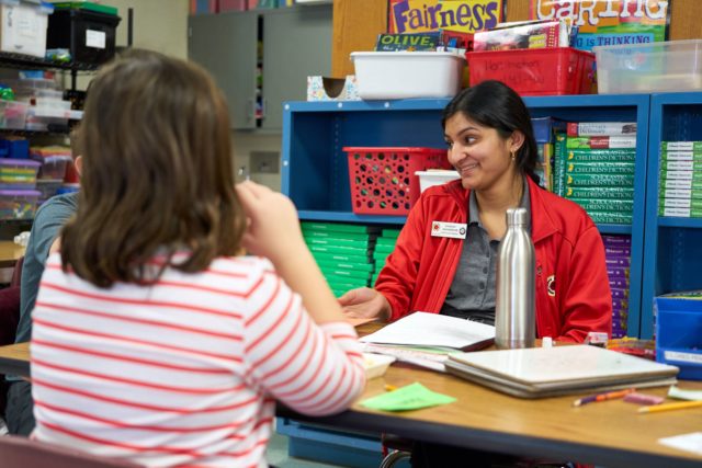 City Year AmeriCorps in school service leadership lunch