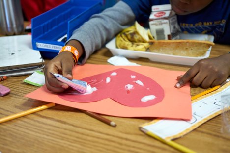 Student art at City Year leadership lunch mentoring program