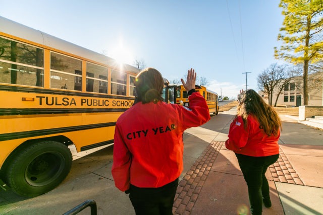 City Year AmeriCorps members serving students before during and after school