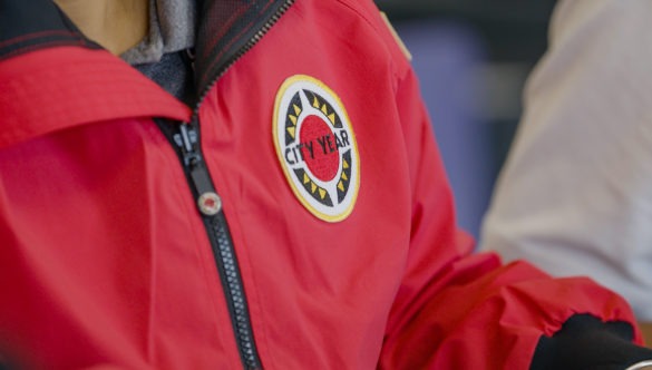 City Year AmeriCorps red jacket