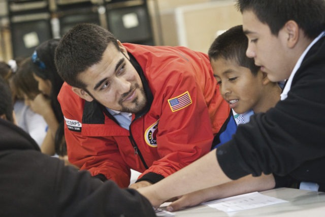 City Year AmeriCorps in school service