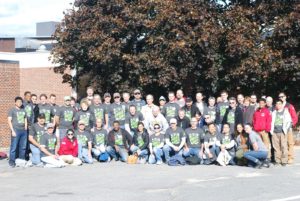 A group of volunteers after an NVIDIA event. 