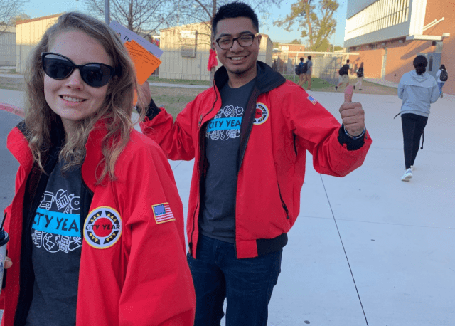 City Year AmeriCorps members in school service