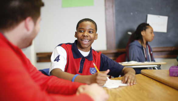 City Year AmeriCorps national service with student