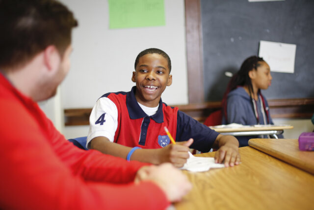 City Year AmeriCorps national service with student