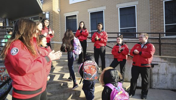 City Year AmeriCorps morning greeting