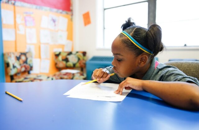 City Year student in school