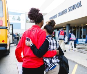 AmeriCorps Member with Student outside of Enterprise Charter School