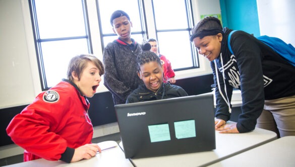 City Year AmeriCorps mentor with students