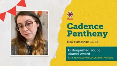 Cadence Pentheny (New Hampshire '17, '18) 2022 Distinguished Young Alum award recipient