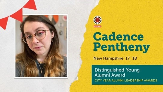 Cadence Pentheny (New Hampshire '17, '18) 2022 Distinguished Young Alum award recipient